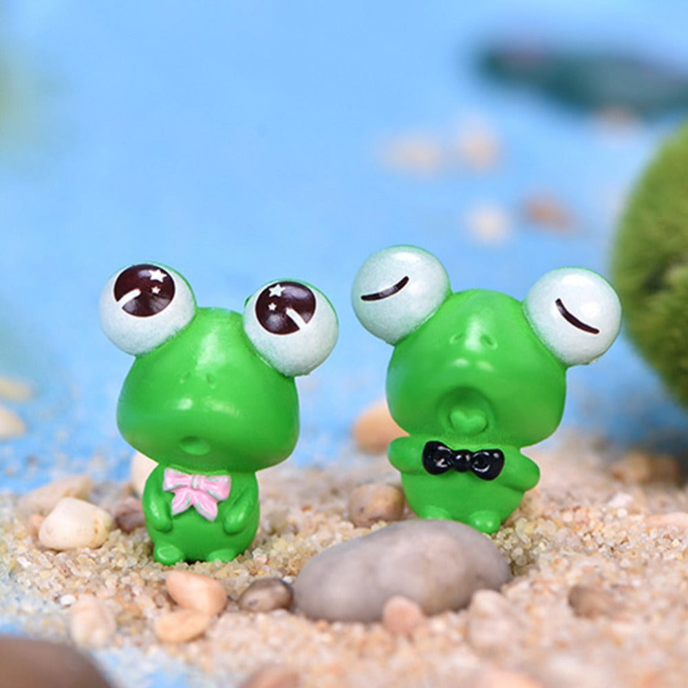 6Pcs/Set Mini Frog Figurine Mold Garden Bonsai Micro Landscape Home Ornaments