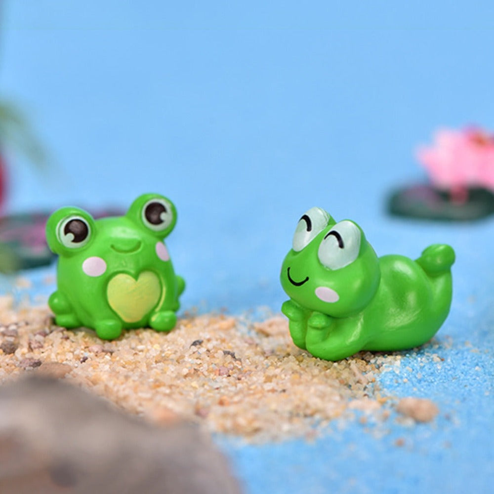 6Pcs/Set Mini Frog Figurine Mold Garden Bonsai Micro Landscape Home Ornaments