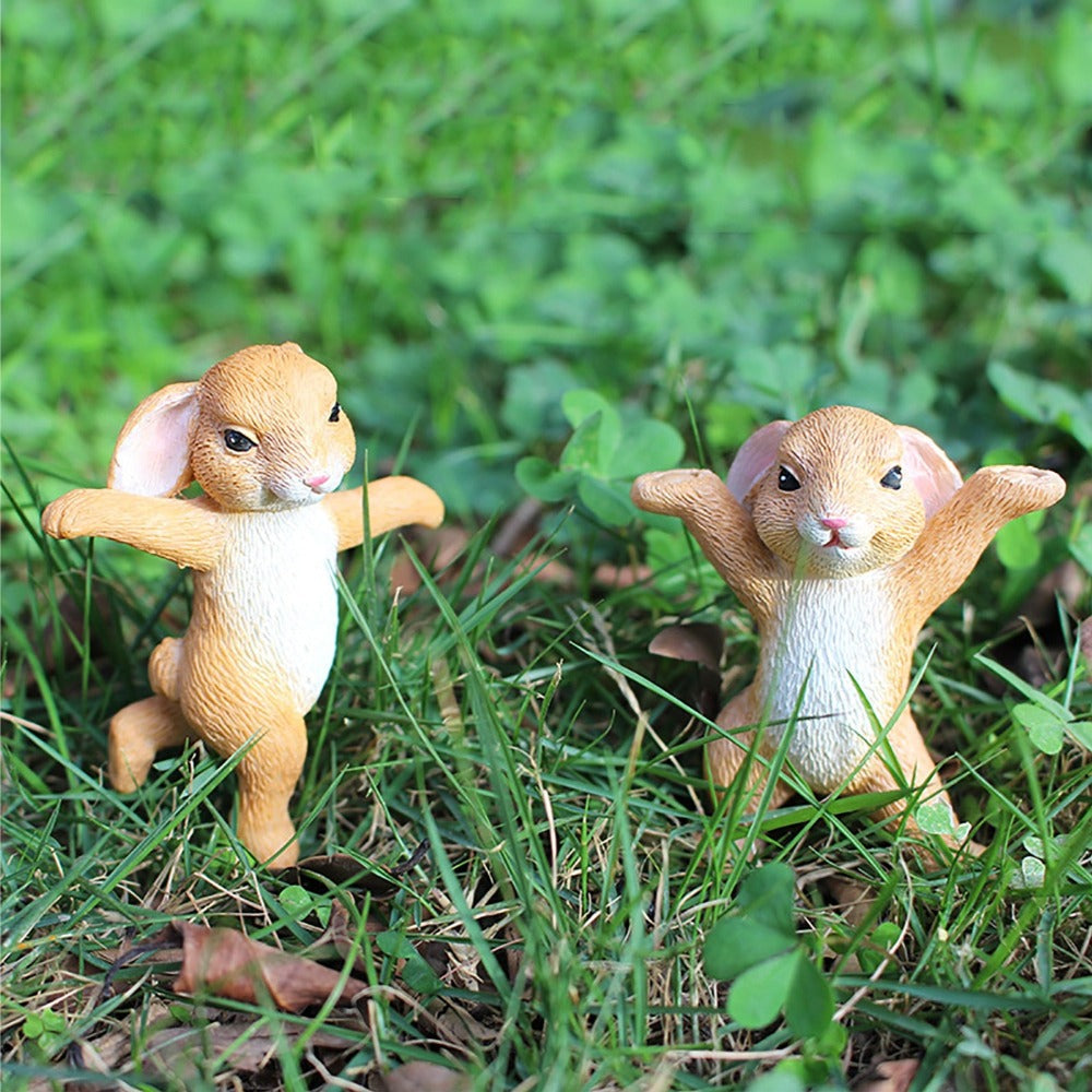 5Pcs Mini Easter Bunny Rabbit Resin Figurines