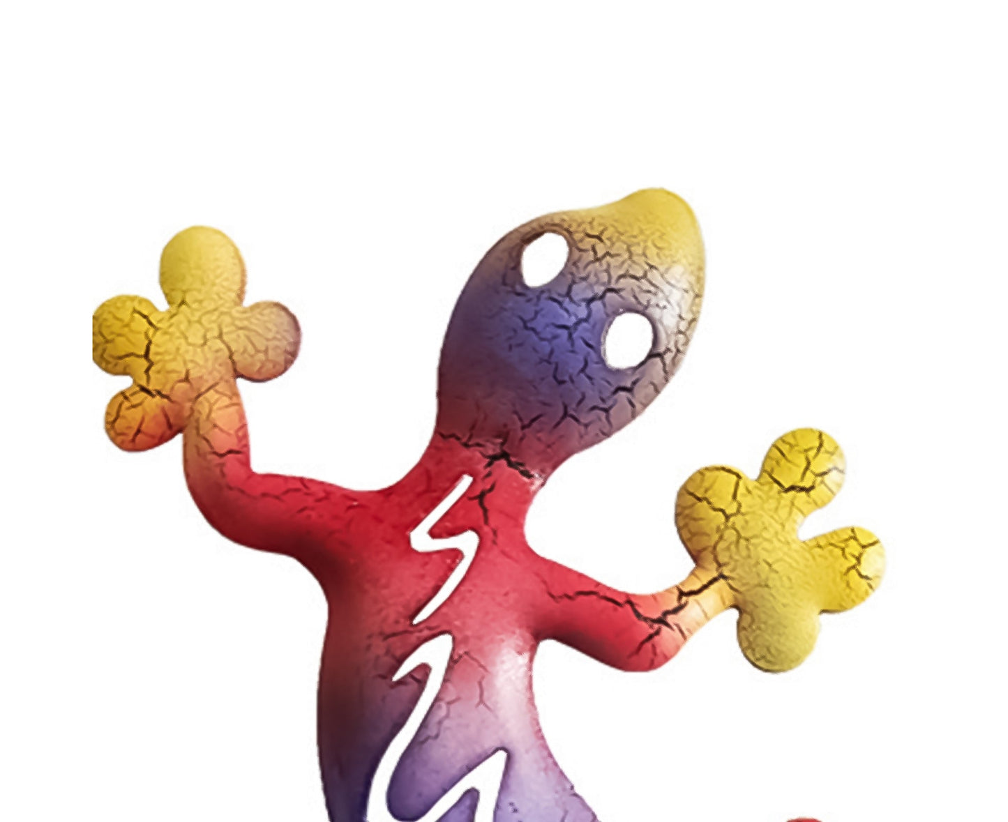 Vivid Wall Hanging Geckos Shape Iron Stylish Art Sculpture Animal Pendant For Outdoor-Red-2
