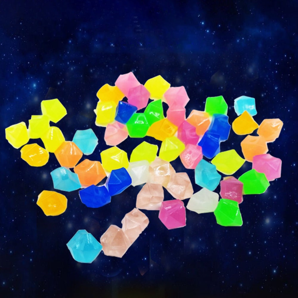 300Pcs Dark Aquarium Pebbles Decorative Walkways Garden Path Luminous Stones