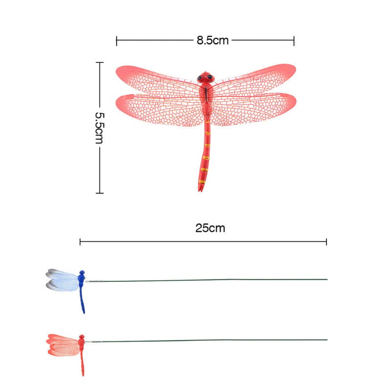10 Artificial Simulation Dragonfly Stakes Outdoor Garden Yard Lawn Decoration