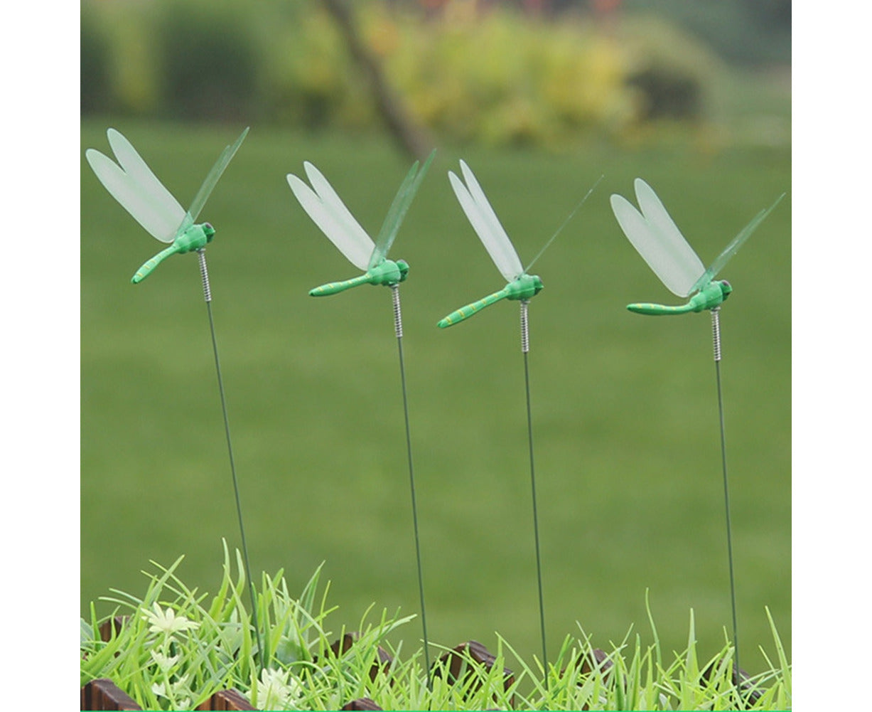 10 Artificial Simulation Dragonfly Stakes Outdoor Garden Yard Lawn Decoration
