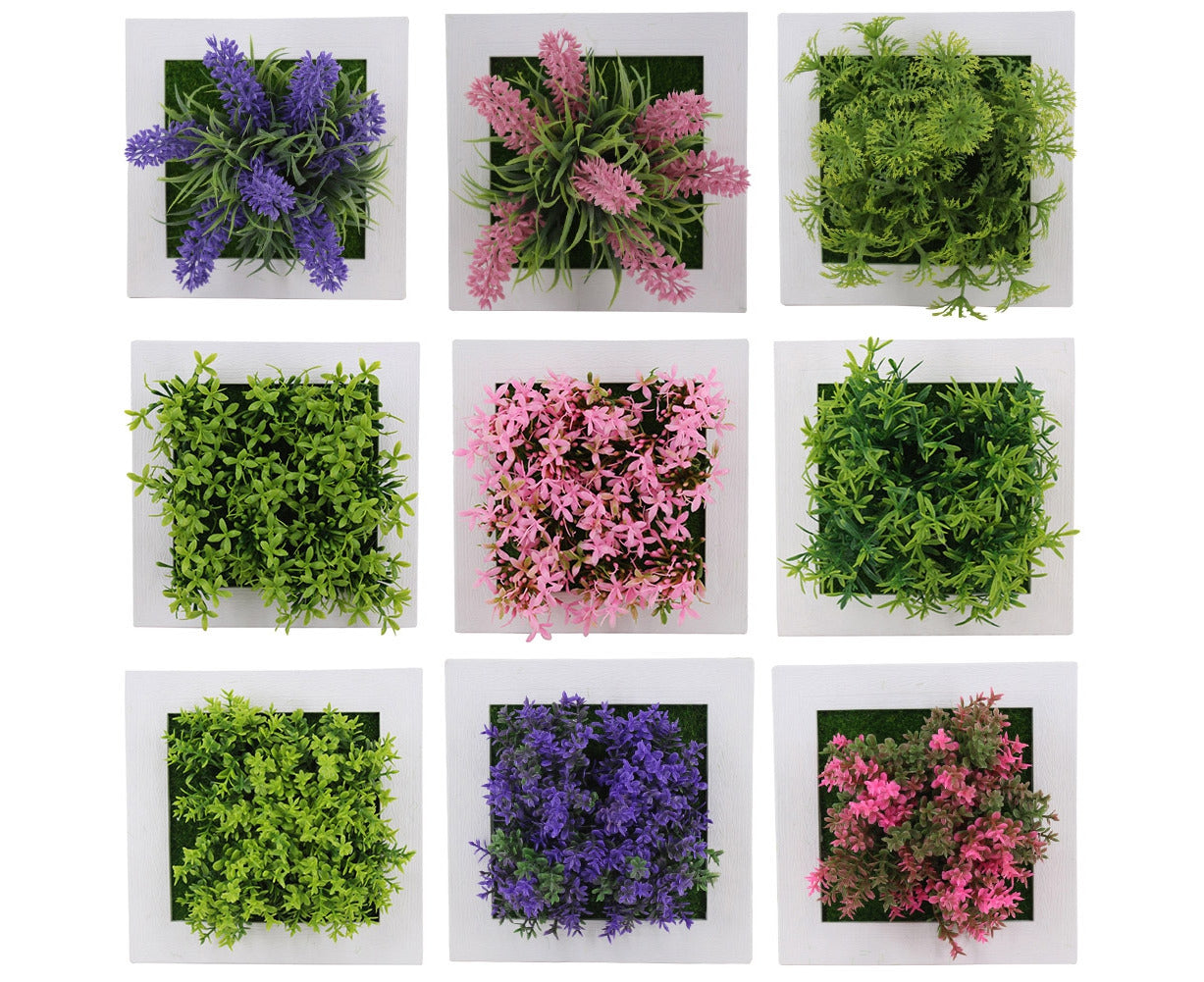 Artificial Flower Succulent Plant Hanging Wall Frame Living Room Home Decor