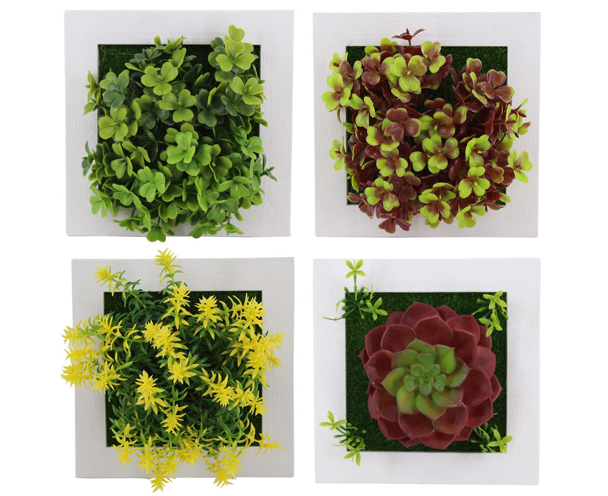 Artificial Flower Succulent Plant Hanging Wall Frame Living Room Home Decor