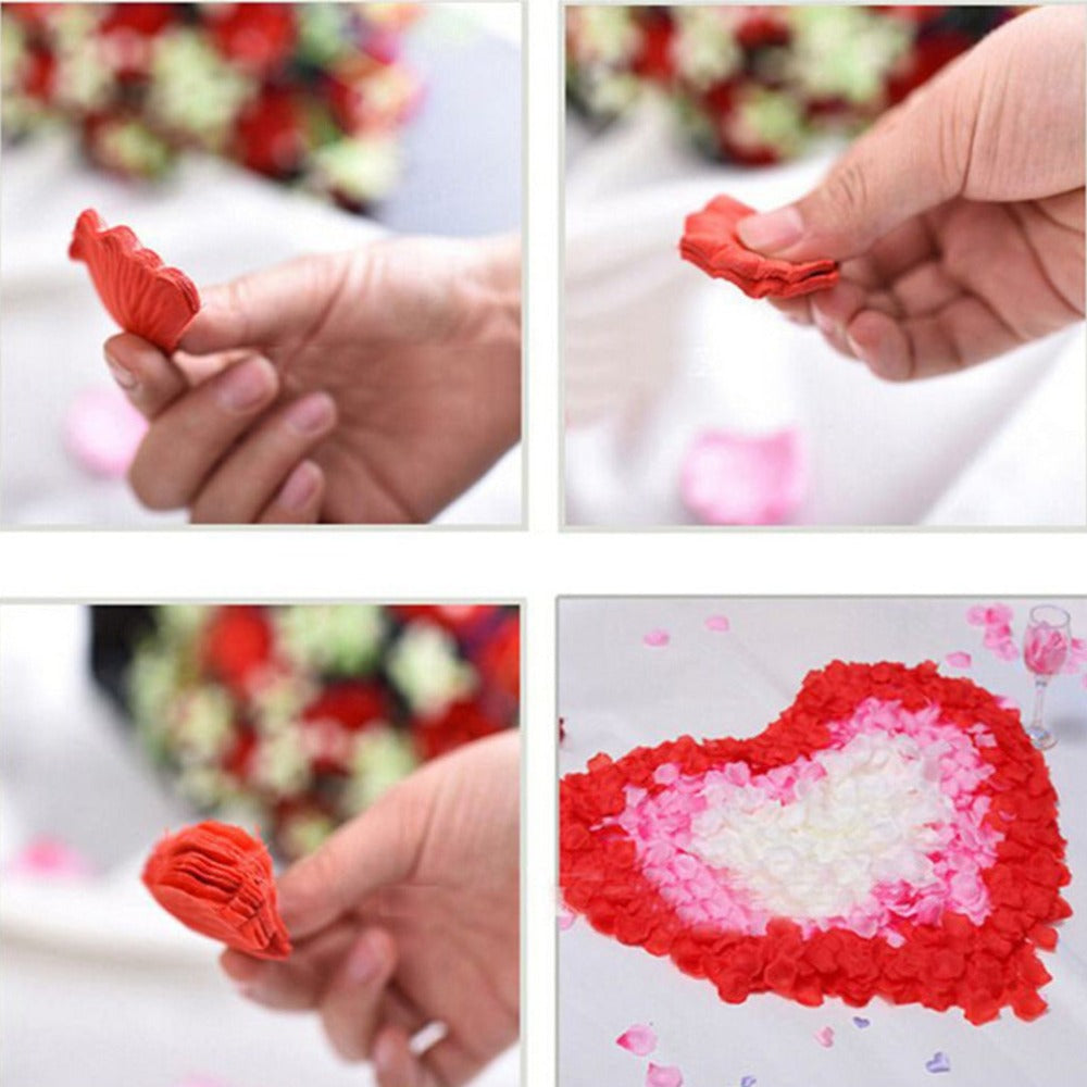800Pcs Artificial Silk Rose Flower Petals Wedding Party Ceremony Table Decor