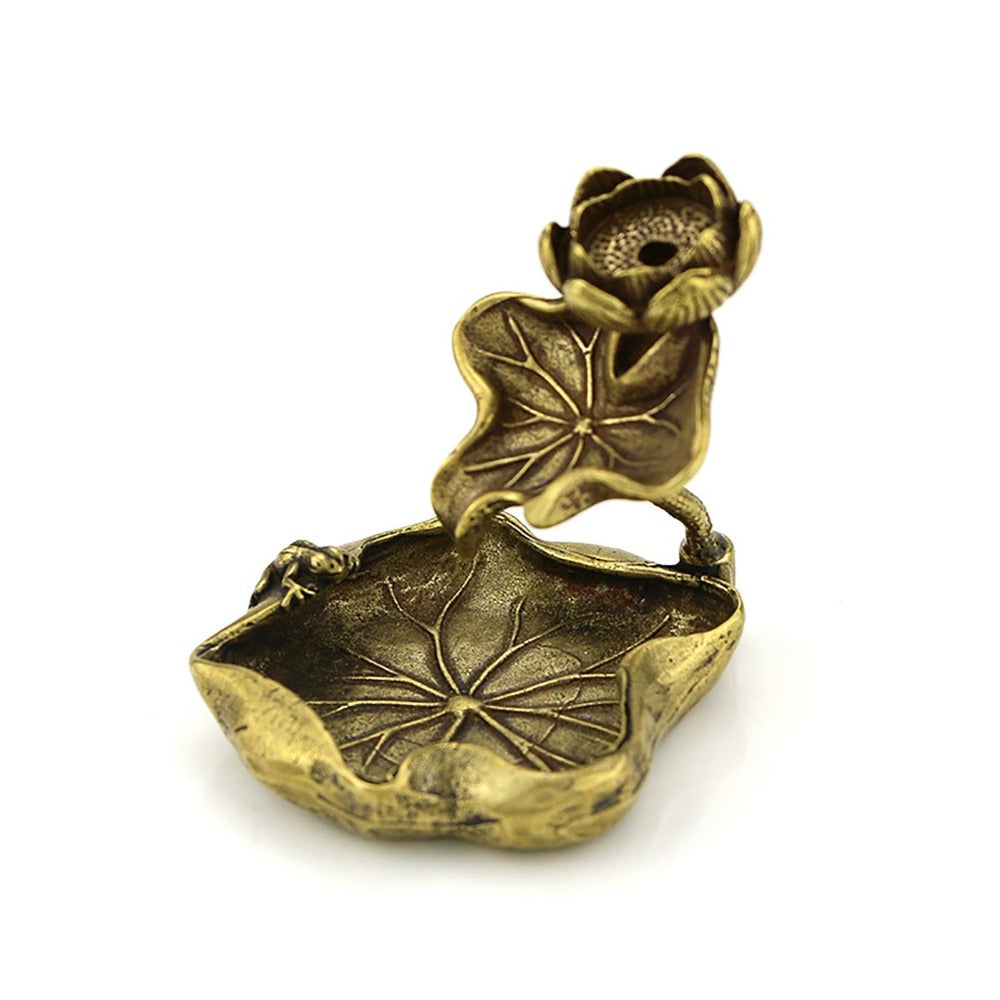 Brass Lotus Shape Backflow Display Mold Micro Ornament Home Decor