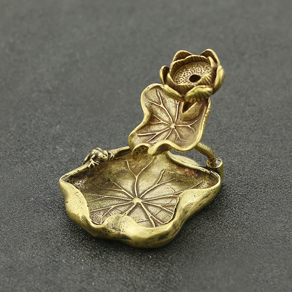 Brass Lotus Shape Backflow Display Mold Micro Ornament Home Decor