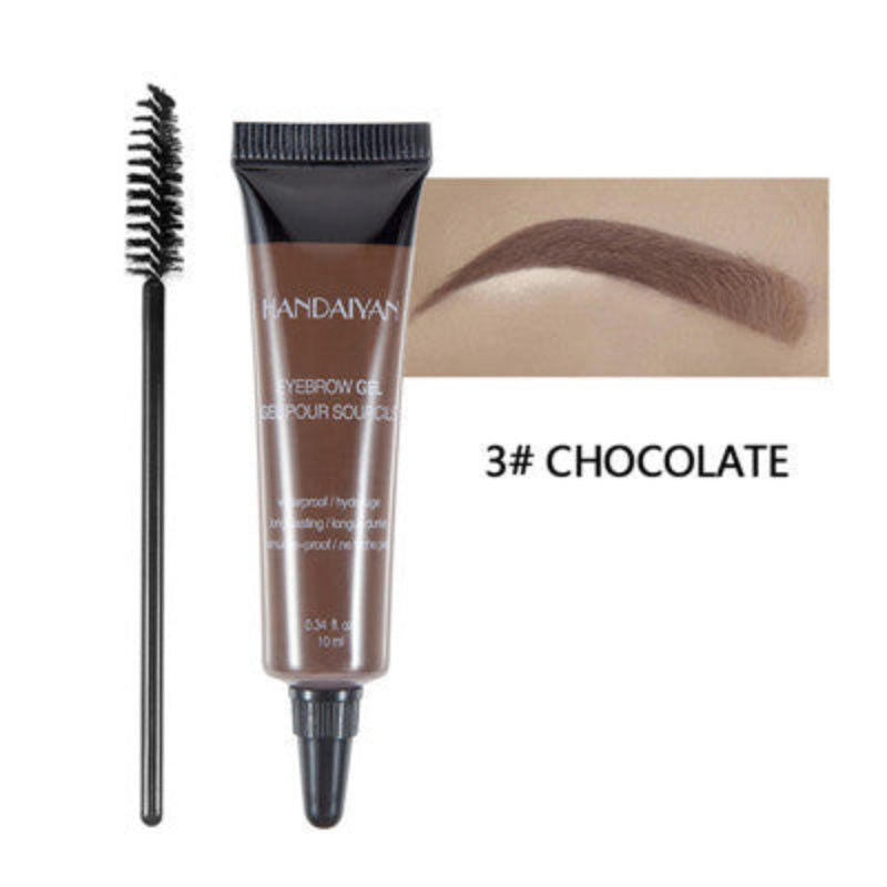 Eyebrow Makeup Henna Gel Black Brown Waterproof Durable Liquid Tint Brush Set