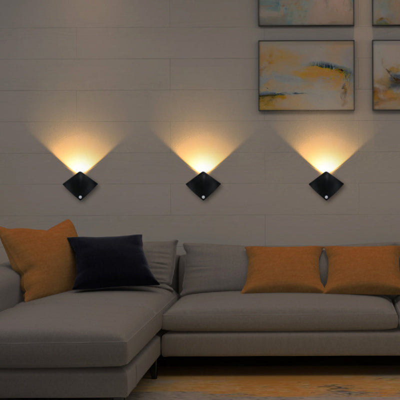 Wireless Usb Rechargeable Decor Wall Lamp Human Body Sensing Home Night Lights Bedroom Porch Balcony Corridor Lamps