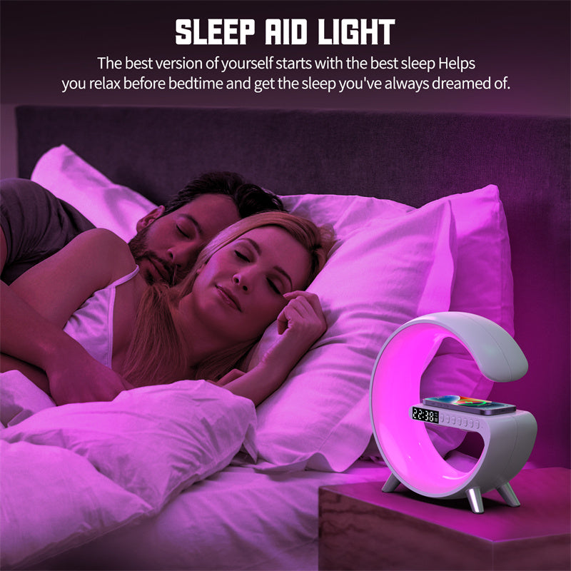 Smart Bluetooth Wireless Charger Bedside Table Lamp Alarm Clock