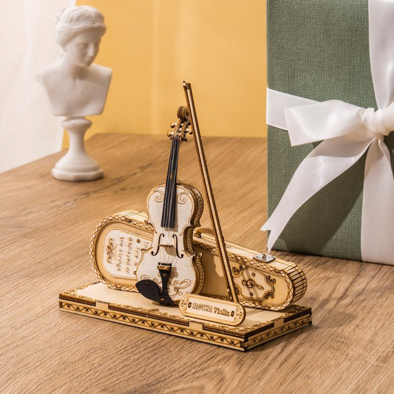 Robotime Rokr Violin Capriccio Model 3D Wooden Puzzle Easy Assembly Kits Musical Diy Gifts For Boys&Girls Building Block