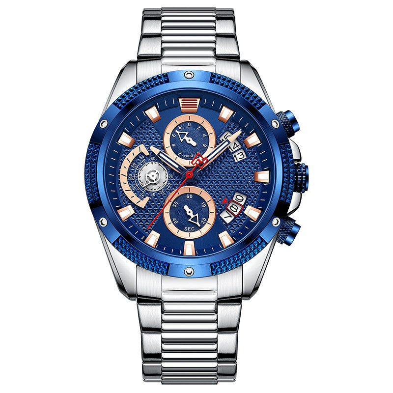 Veile Studios Mens Fashion Sports Waterproof Multifunctional Large Dial Quartz Watch Stylish