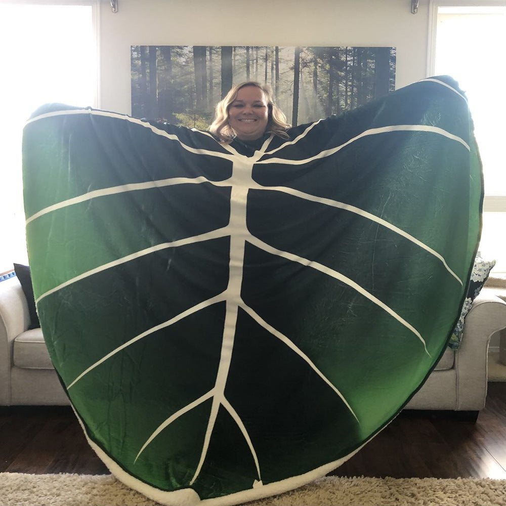 Super Soft Leaf Philodendron Printed Green Leaves Giant Flannel Blanket