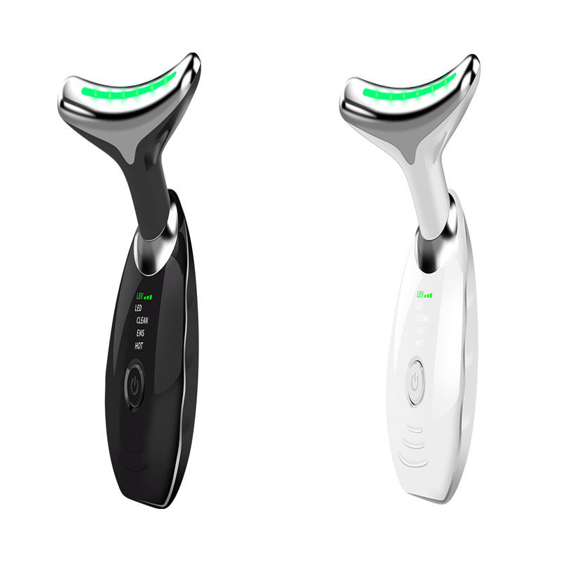 Neck Face Beauty Device Colorful Led Photon Therapy Skin Tighten Reduce Double Chin Anti Wrinkle Remove Lifting Massager