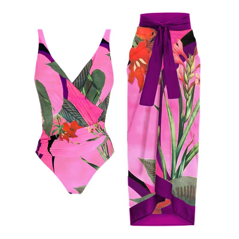 And American Conjoined Vacation Beach Hot Spring Swimsuit French Retro Bikini
