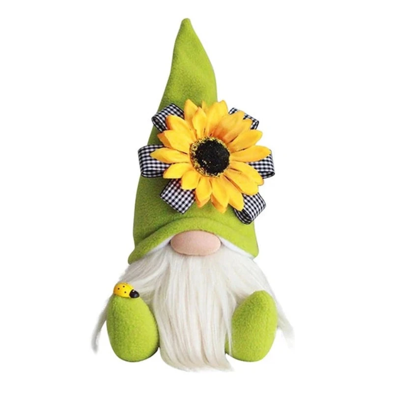 Bee Gnome Spring Sunflower Doll Decor Handmade Bumble Plush Faceless Ornaments Bedroom Desktop Gnomes