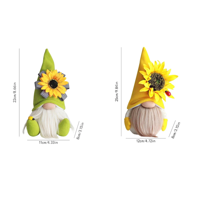 Bee Gnome Spring Sunflower Doll Decor Handmade Bumble Plush Faceless Ornaments Bedroom Desktop Gnomes