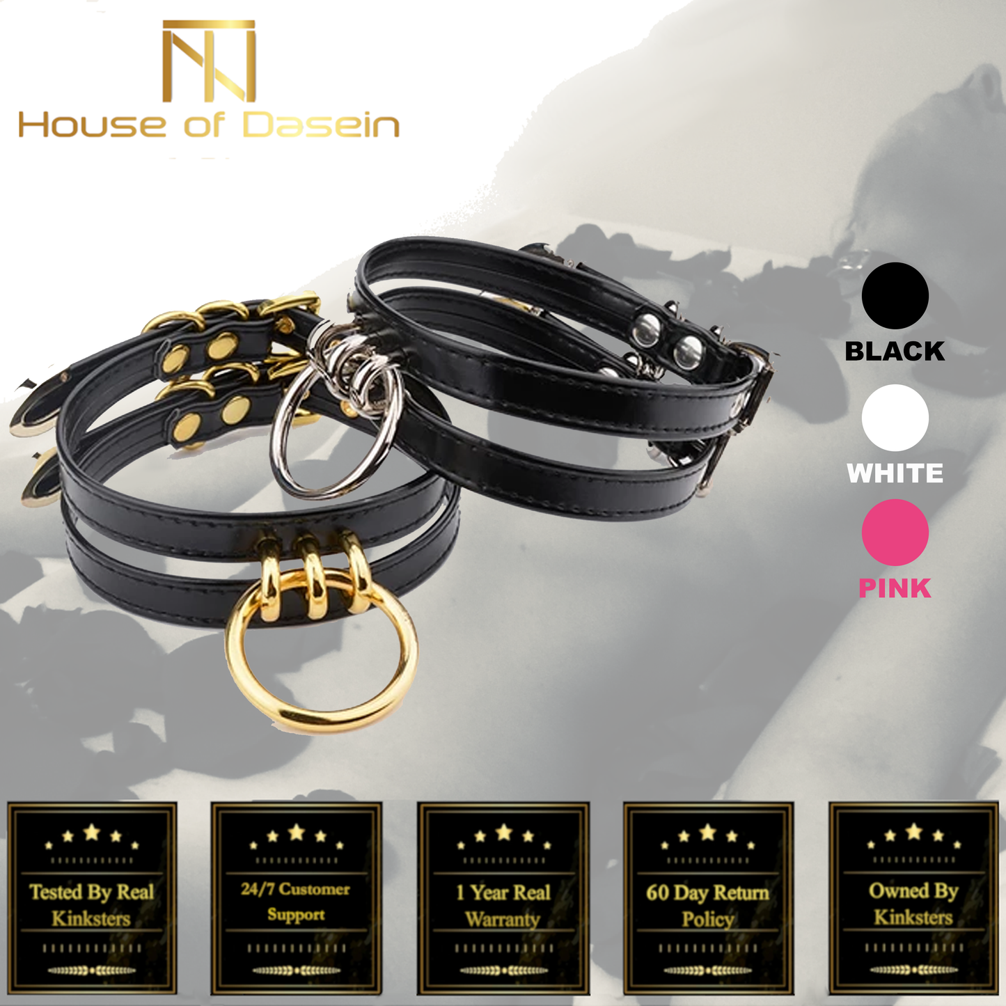 Double Caged Slave Collar Gothic Silver Gold Metal Choker
