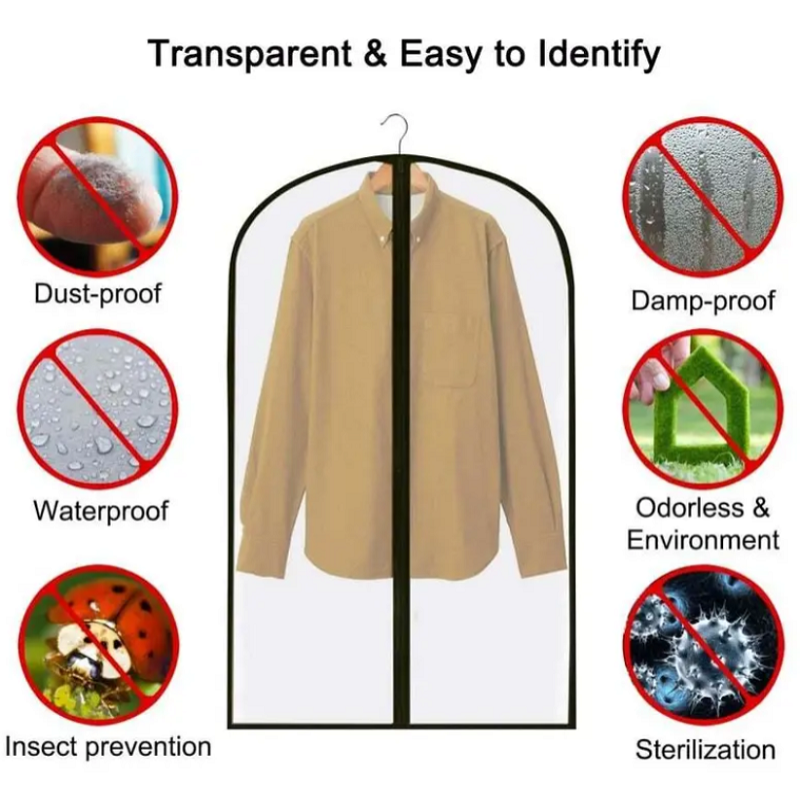 6 / 12Pcs Garment Pouch Case Organizer Dress Clothes Suit Coat Dust Cover Wardrobe Hanging Storage Bags