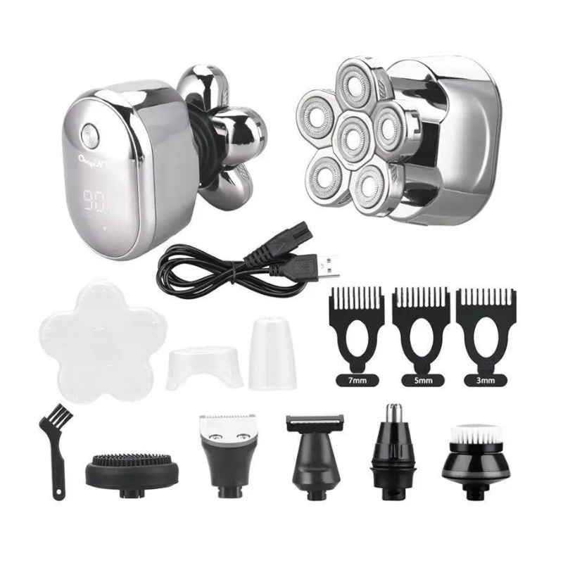 6 In1 Multifunction Digital Display Electric Hair Clipper Shaver Beard Nose Shaving