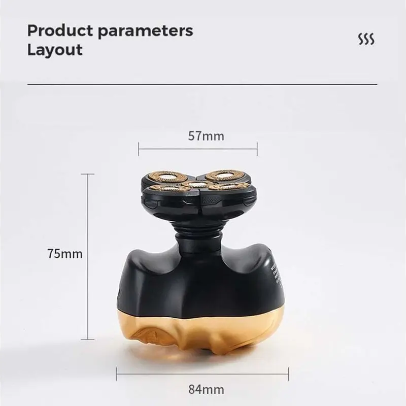 6 In 1 Men's Rechargeable Bald Head 5 Floating Heads Electric Shaver