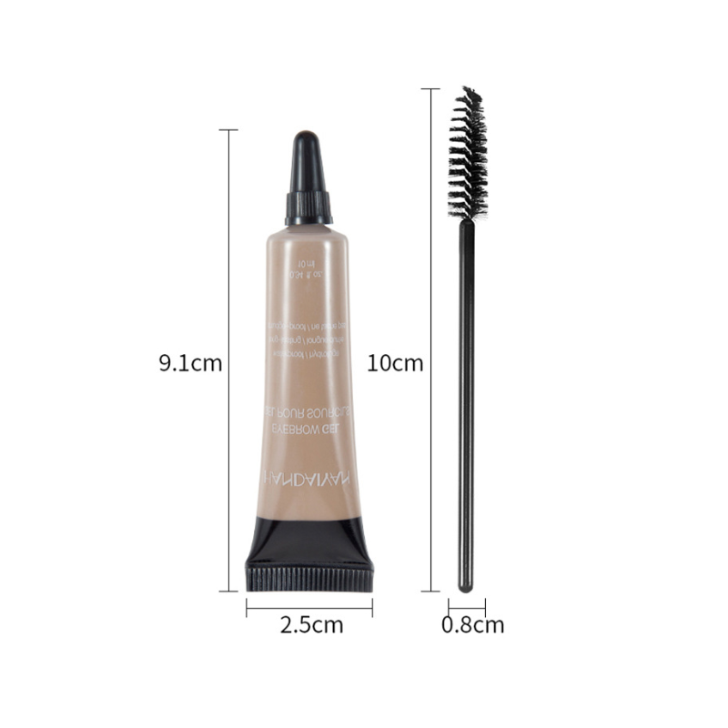 Eyebrow Makeup Henna Gel Black Brown Waterproof Durable Liquid Tint Brush Set
