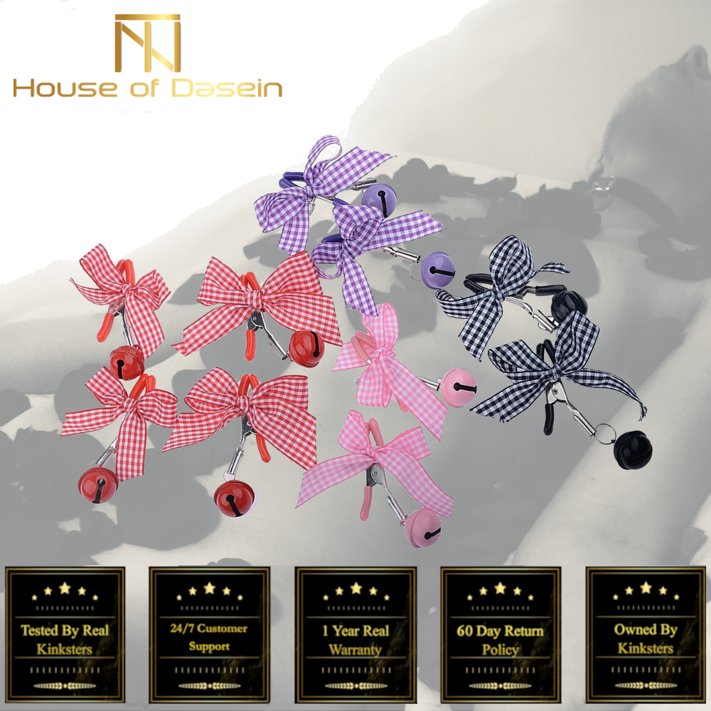 Cute Bow Bell Nipple Clamps Bdsm Littles Kink Fetish