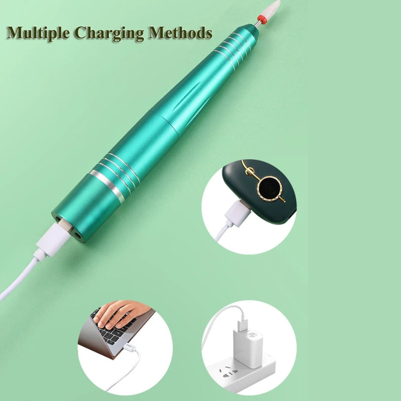 Rechargeable Electric Nail File Cordless Drill Machine Kit For Acrylic Gel Nails Manicure Pedicure Tool Home Salon