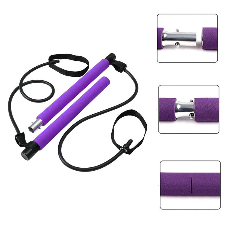 Fitness Yoga Pilates Bar Portable Gym Accessories Sport Elastic Bodybuilding Resistance Bands For Home Trainer Workout E