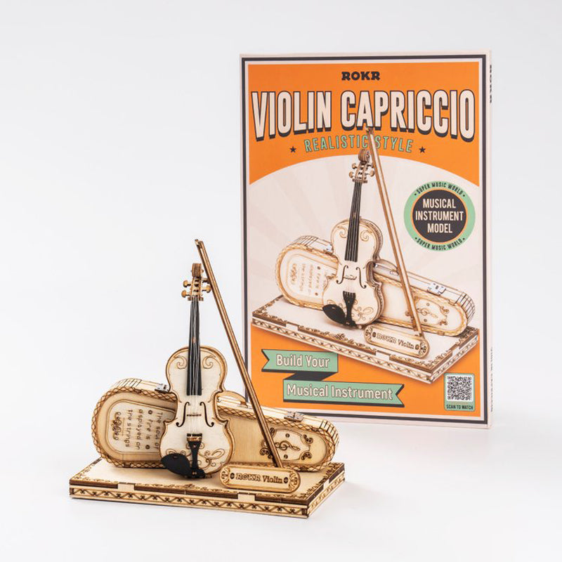 Robotime Rokr Violin Capriccio Model 3D Wooden Puzzle Easy Assembly Kits Musical Diy Gifts For Boys&Girls Building Block