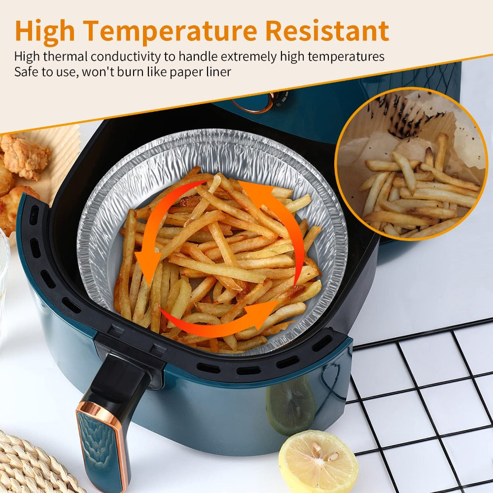 Non-Stick Aluminum Foil Liners Air Fryer Disposable Oil-Proof Steaming Basket Drip Pan Tray