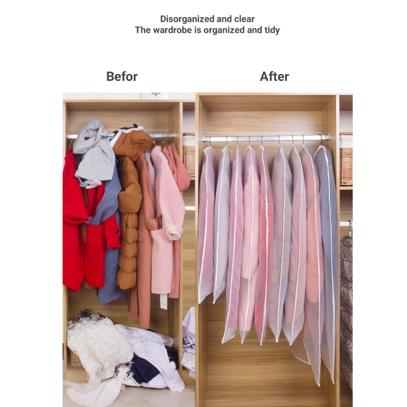 6 / 12Pcs Garment Pouch Case Organizer Dress Clothes Suit Coat Dust Cover Wardrobe Hanging Storage Bags