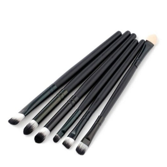 6Pcs Eyeshadow Eyebrow Powder Concealer Brush Cosmetic Make Up Tool Black