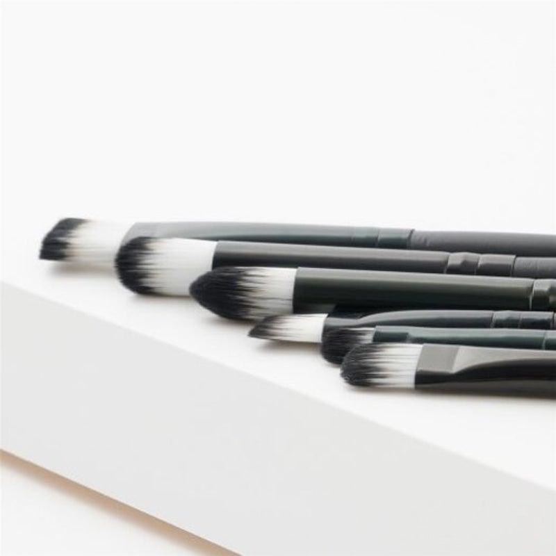6Pcs Eyeshadow Eyebrow Powder Concealer Brush Cosmetic Make Up Tool Black