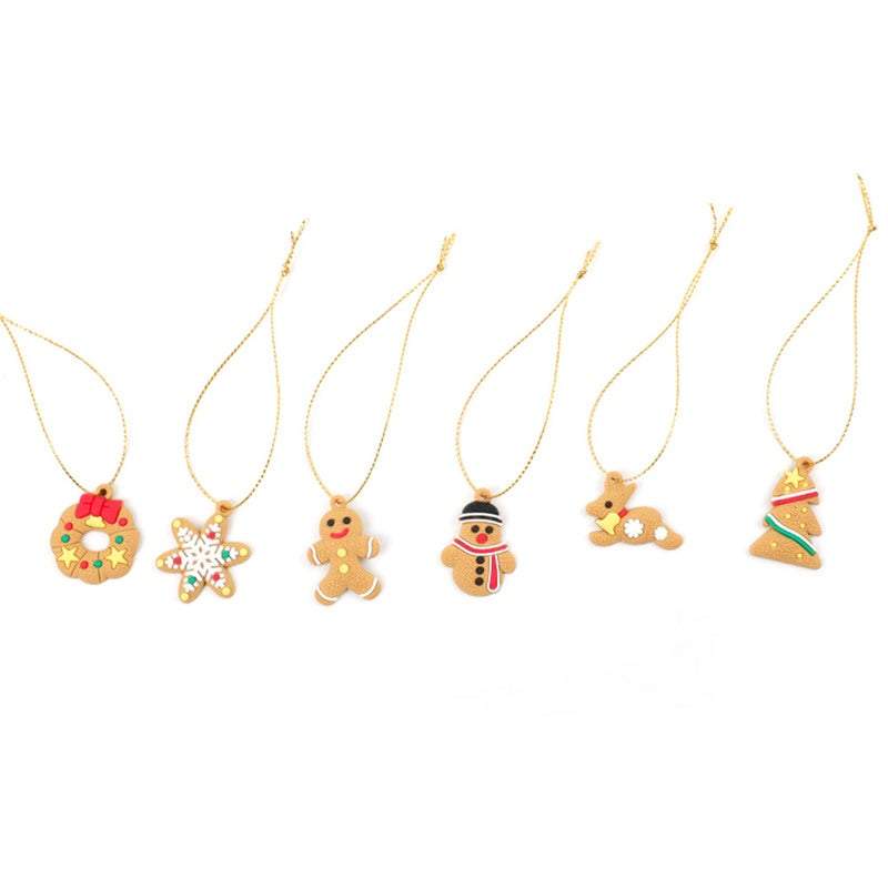 Christmas Tree Decorations 6Pcs / Set Gingerbread Man Hanging Pendants