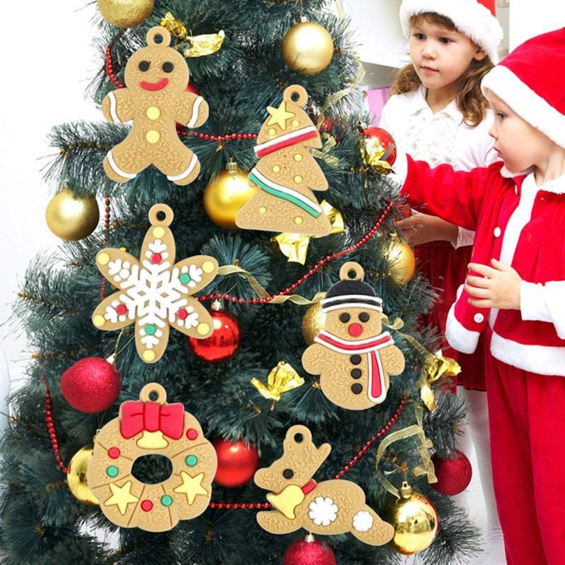 Christmas Tree Decorations 6Pcs / Set Gingerbread Man Hanging Pendants