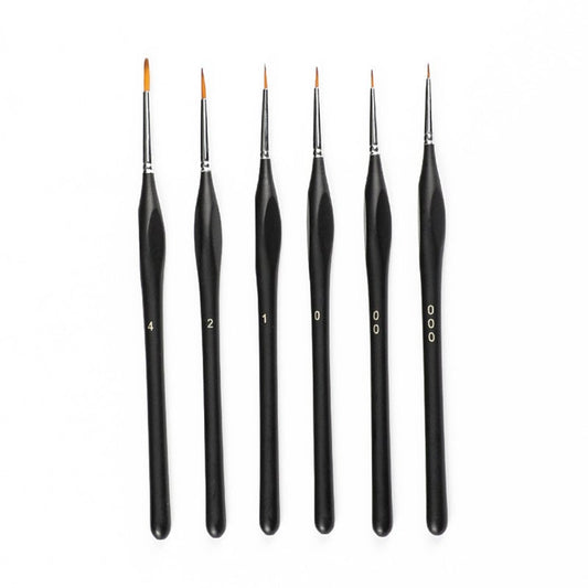 6Pcs/Set Extra Fine Detail Paint Brushes Miniature For Oil Painting Gouache