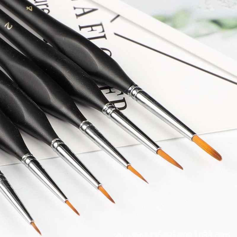 6Pcs/Set Extra Fine Detail Paint Brushes Miniature For Oil Painting Gouache