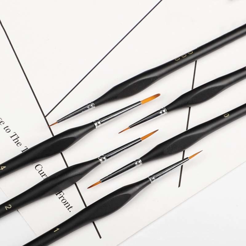 6Pcs/Set Extra Fine Detail Paint Brushes Miniature For Oil Painting Gouache