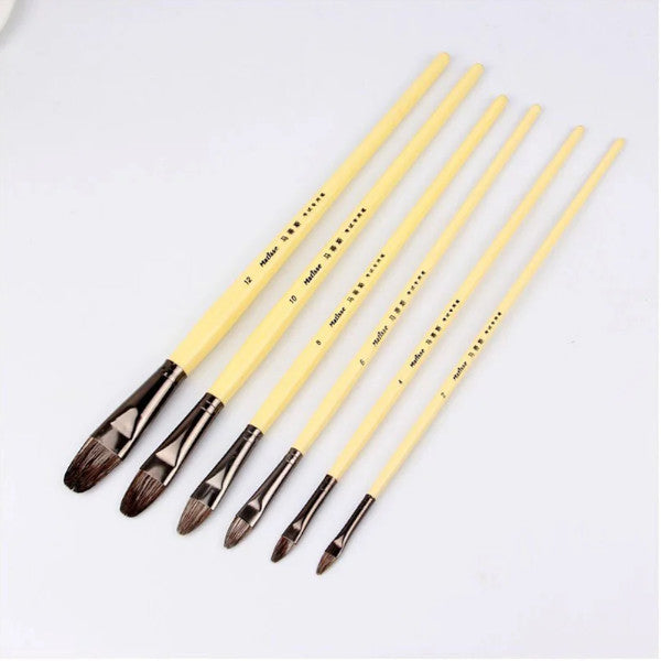 6Pcs/Set Weasel Hair Peak Paint Brush Acrylic Oil Painting Watercolor Supplies