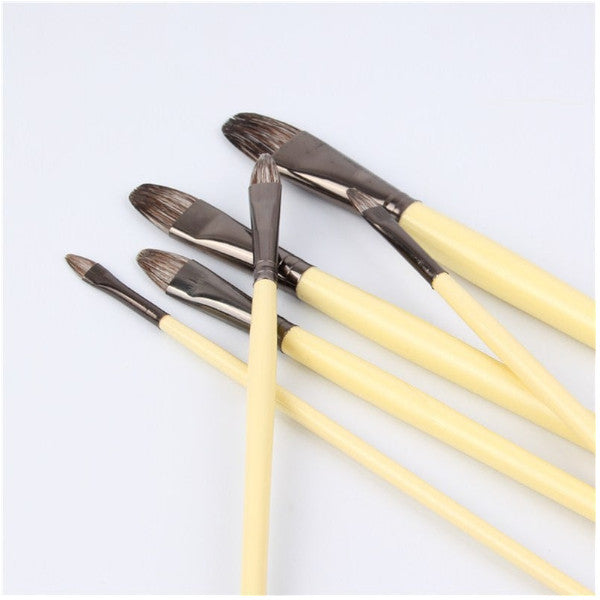 6Pcs/Set Weasel Hair Peak Paint Brush Acrylic Oil Painting Watercolor Supplies