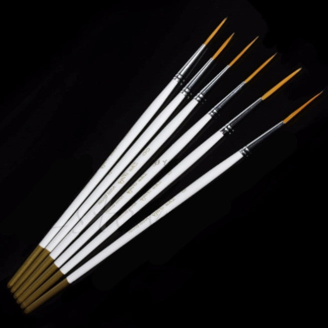 6Pcs/Set Nylon Hair Round Paint Brush Hook Line Pen Artist Draw Painting Craft