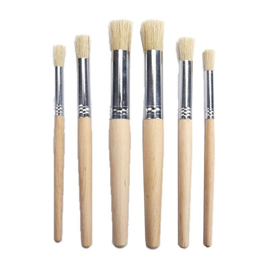 6Pcs/Set Watercolor Painting Brush Different Size Handle Kids Students