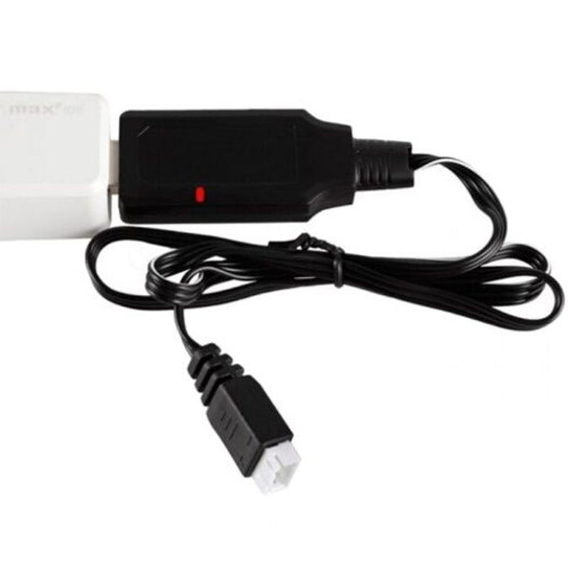 7.4V Usb Charging Cable Three Pin Plug With Overcharge Protection Lithium Battery Charger Black