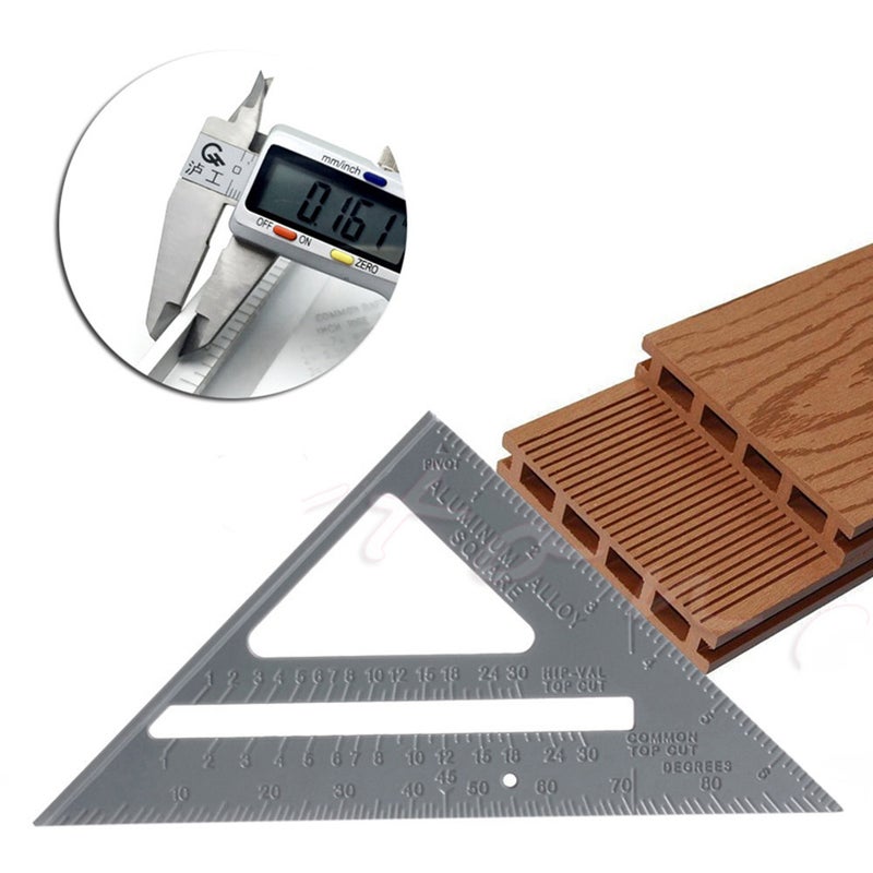 7Inch Aluminum Triangle Ruler Woodworking Miter Speed Framing Measuring Tool