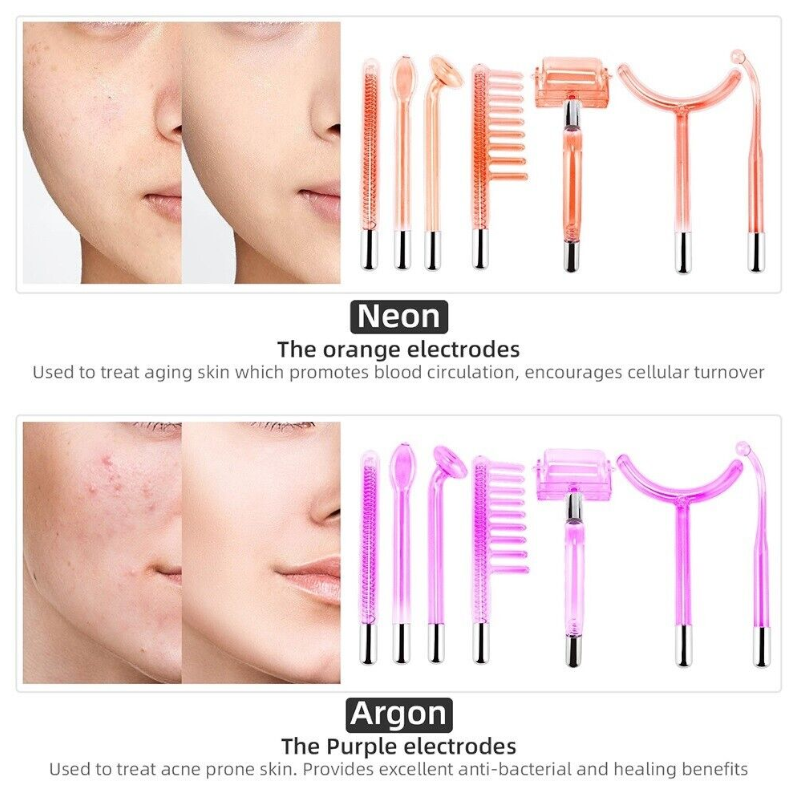 7-In-1 Electrode High Frequency Facial Machine Electric Acne Spot Remover Device