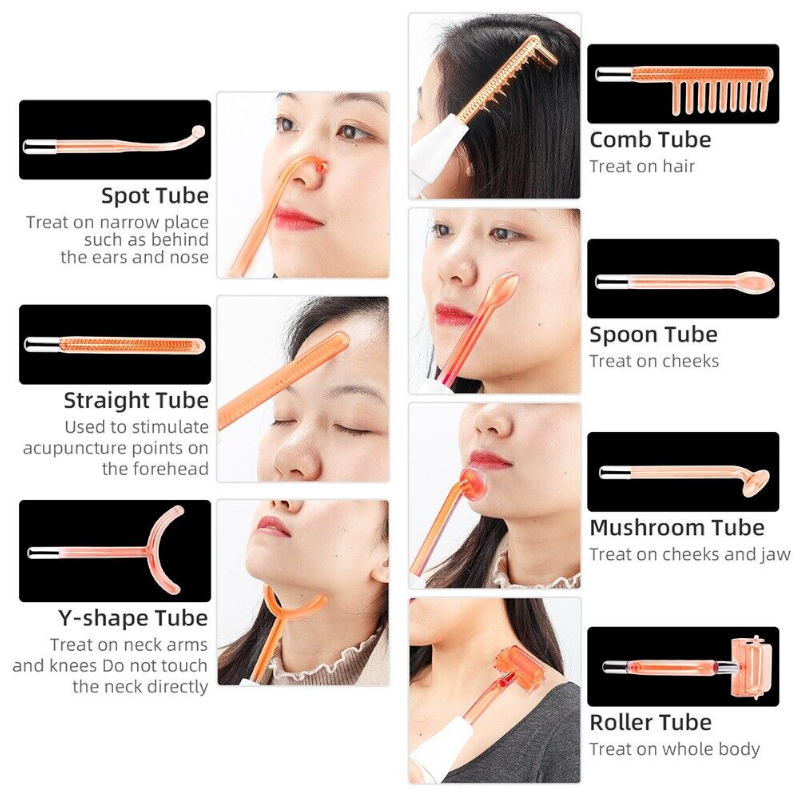 7-In-1 Electrode High Frequency Facial Machine Electric Acne Spot Remover Device