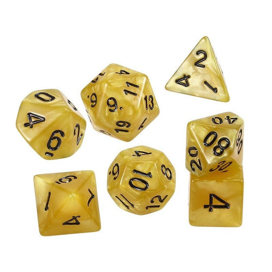7 Pcs Polyhedral Dice Yellow