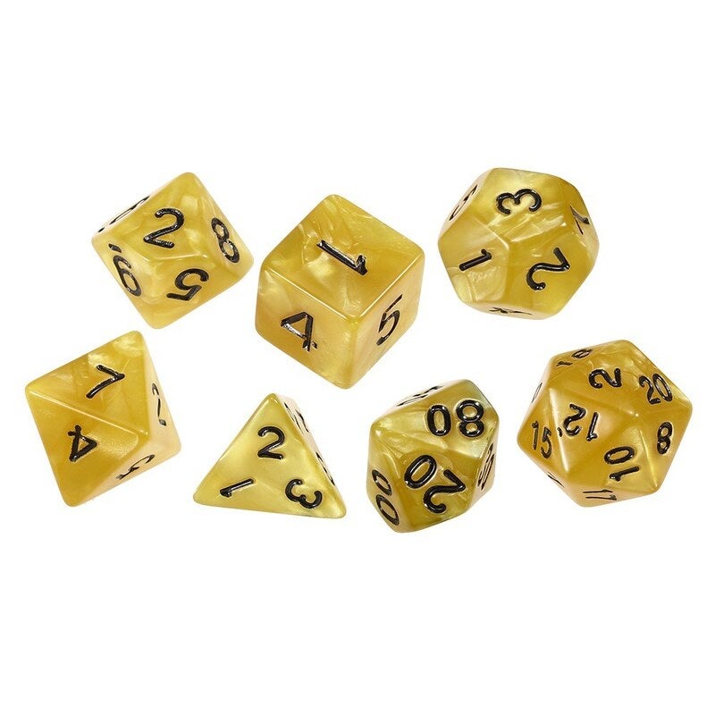 7 Pcs Polyhedral Dice Yellow